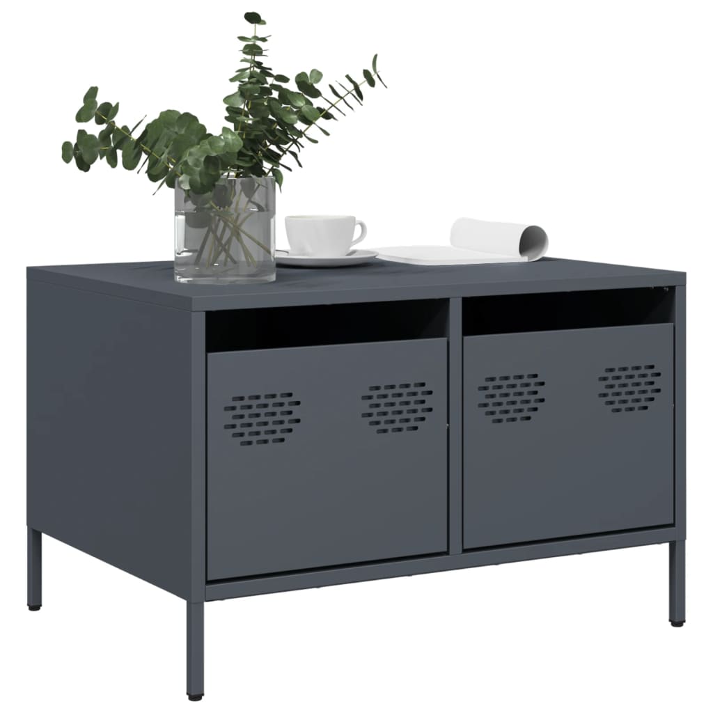 Tv-meubel 68x50x43,5 cm koudgewalst staal antracietkleurig is nu te koop bij PeponiXL, paradijselijk wonen!
