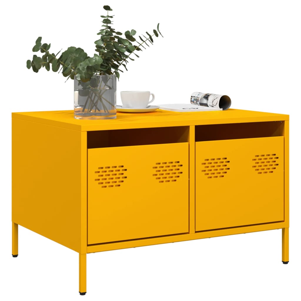 Tv-meubel 68x50x43,5 cm koudgewalst staal mosterdgeel is nu te koop bij PeponiXL, paradijselijk wonen!