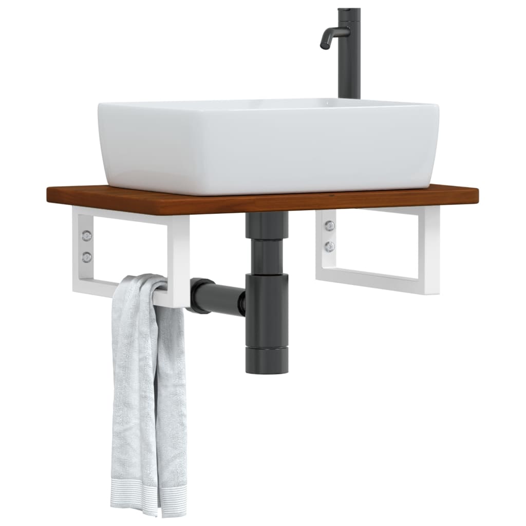 Badkamer wandschap staal en massief eikenhout is nu te koop bij PeponiXL, paradijselijk wonen!