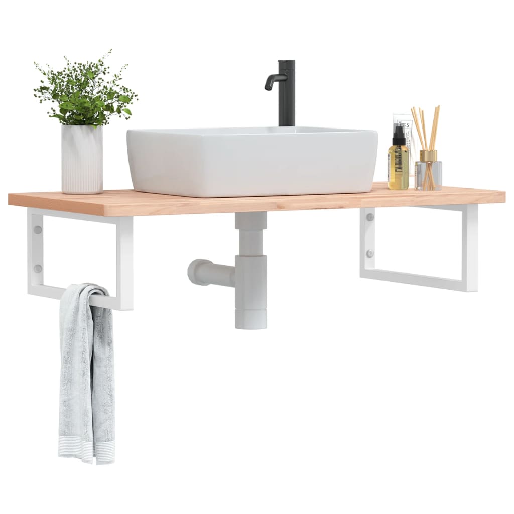 Badkamer wandschap staal en massief beukenhout is nu te koop bij PeponiXL, paradijselijk wonen!