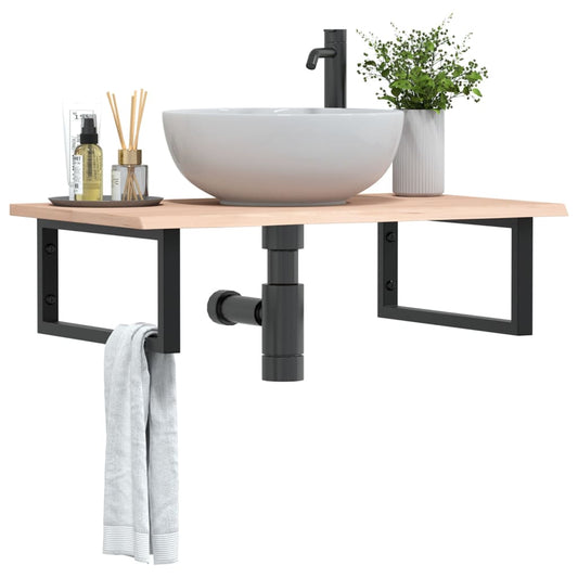 Badkamer wandschap staal en massief eikenhout is nu te koop bij PeponiXL, paradijselijk wonen!