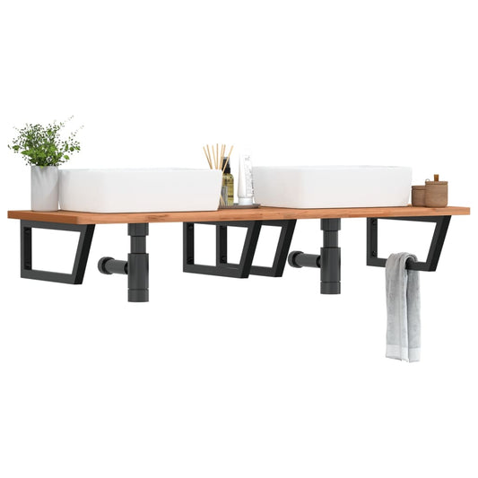 Badkamer wandschap staal en massief beukenhout is nu te koop bij PeponiXL, paradijselijk wonen!