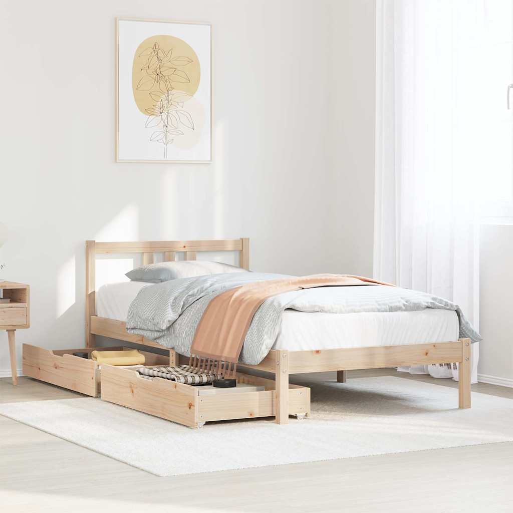 Bedframe zonder matras massief grenenhout 75x190 cm is nu te koop bij PeponiXL, paradijselijk wonen!