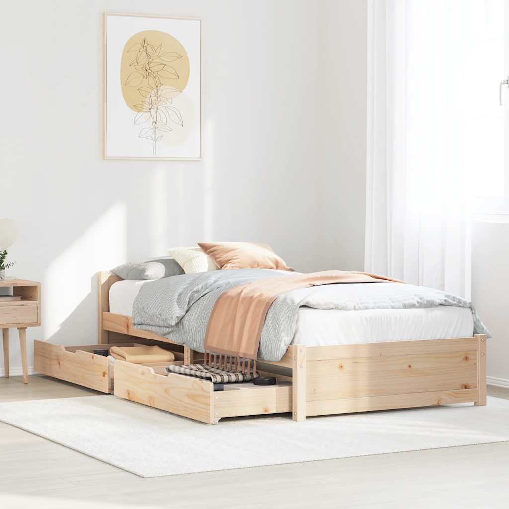 Bedframe zonder matras massief grenenhout 75x190 cm is nu te koop bij PeponiXL, paradijselijk wonen!