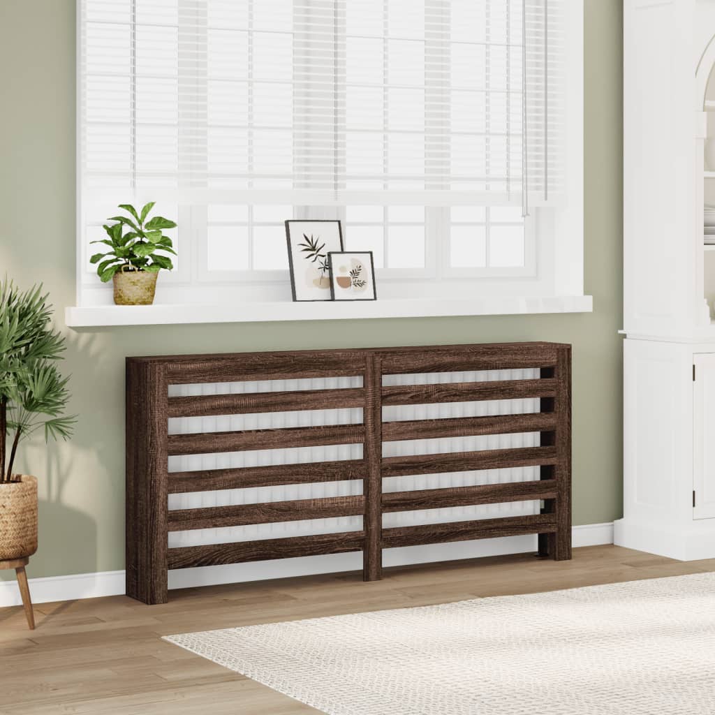 Radiatorombouw 175x20x82 cm bewerkt hout bruin eikenkleurig is nu te koop bij PeponiXL, paradijselijk wonen!