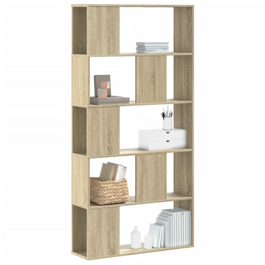 Boekenkast 5-laags 80,5x23,5x162,5 cm bewerkt hout sonoma eiken is nu te koop bij PeponiXL, paradijselijk wonen!