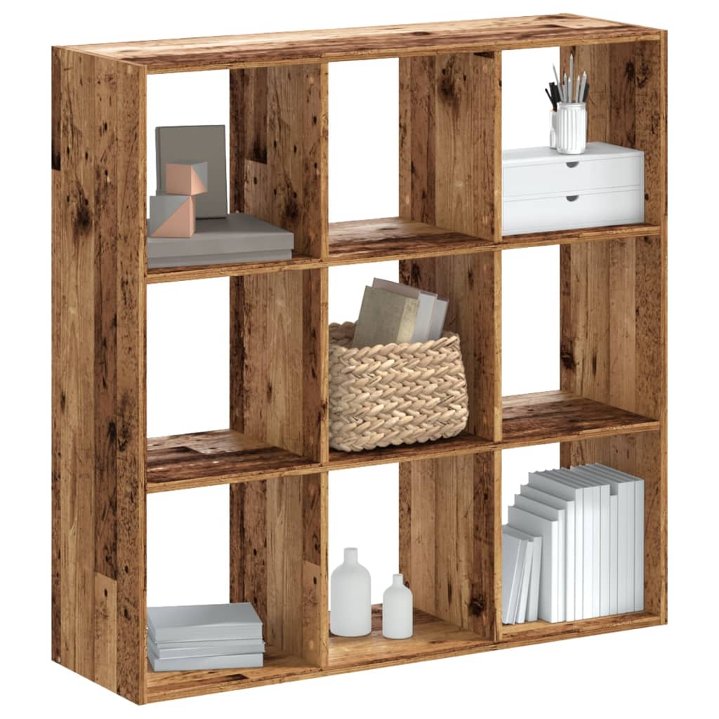 Boekenkast 102x32x102 cm bewerkt hout oud houtkleurig is nu te koop bij PeponiXL, paradijselijk wonen!