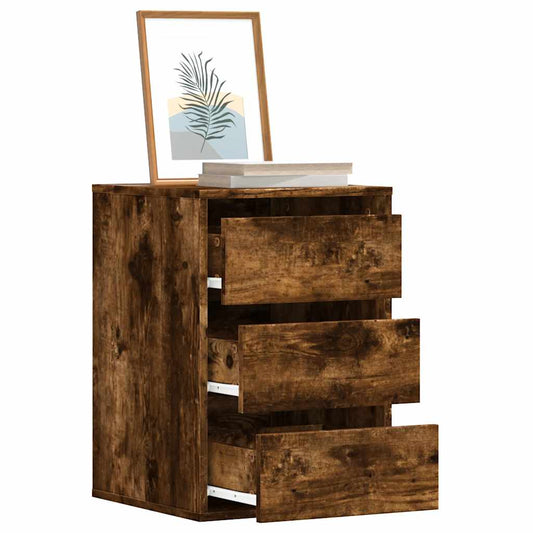 Ladekast 40x41x58 cm bewerkt hout gerookt eikenkleurig is nu te koop bij PeponiXL, paradijselijk wonen!