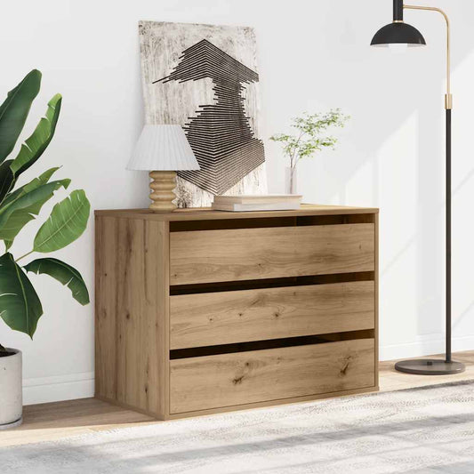 Ladekast 80x41x58 cm bewerkt hout artisanaal eikenkleurig is nu te koop bij PeponiXL, paradijselijk wonen!