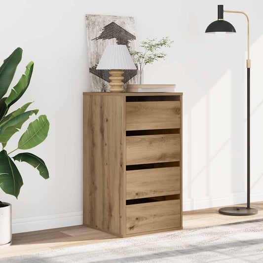 Ladekast 40x41x76 cm bewerkt hout artisanaal eikenkleurig is nu te koop bij PeponiXL, paradijselijk wonen!