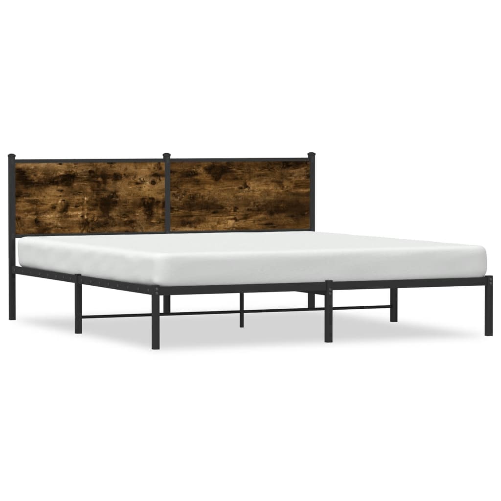 Bedframe zonder matras metaal gerookt eikenkleurig 180x200 cm is nu te koop bij PeponiXL, paradijselijk wonen!