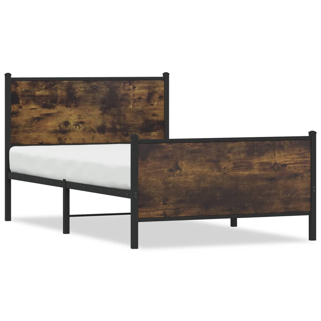 Bedframe zonder matras metaal gerookt eikenkleurig 107x203 cm is nu te koop bij PeponiXL, paradijselijk wonen!