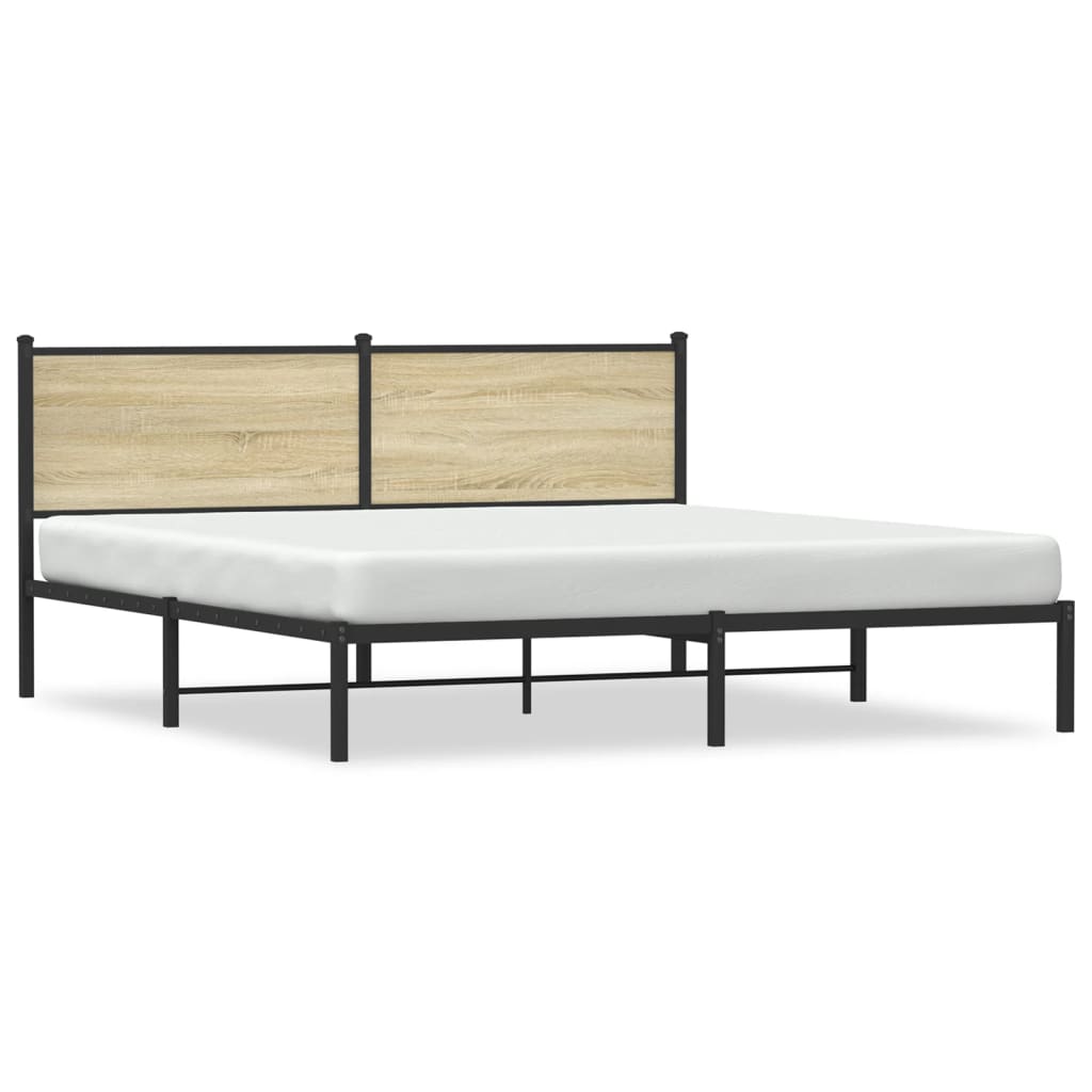 Bedframe zonder matras metaal sonoma eikenkleurig 160x200 cm is nu te koop bij PeponiXL, paradijselijk wonen!