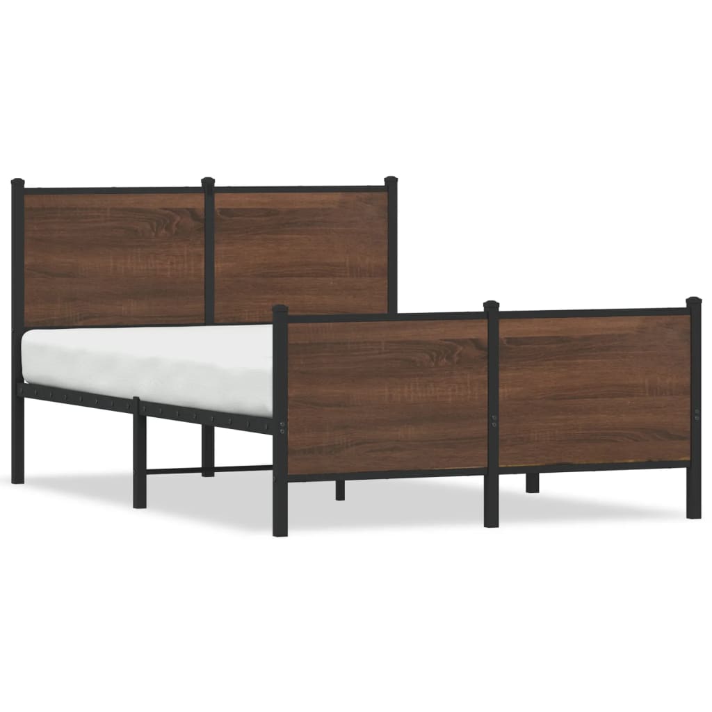 Bedframe zonder matras metaal bruin eikenkleurig 120x200 cm is nu te koop bij PeponiXL, paradijselijk wonen!