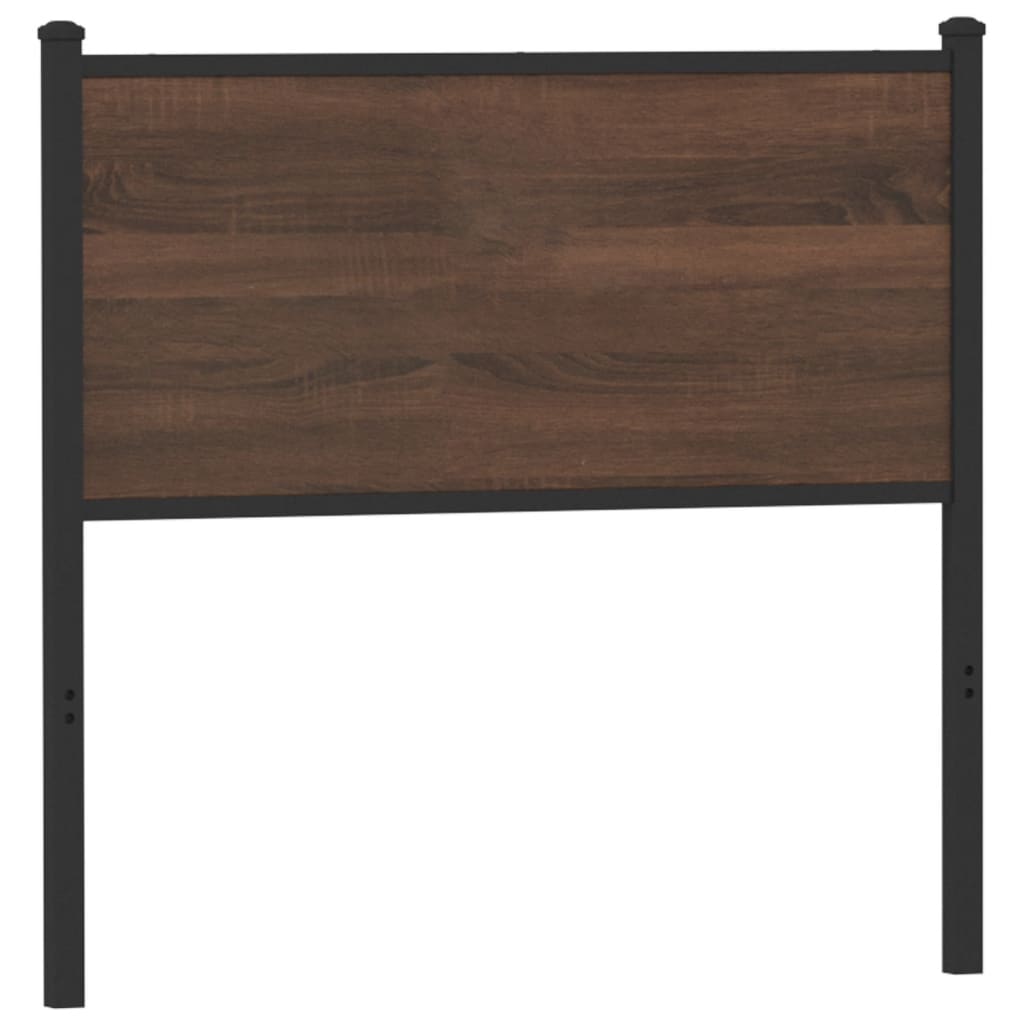 Vervangend hoofdbord 90 cm bewerkt hout en staal bruin eikenkleurig is nu te koop bij PeponiXL, paradijselijk wonen!