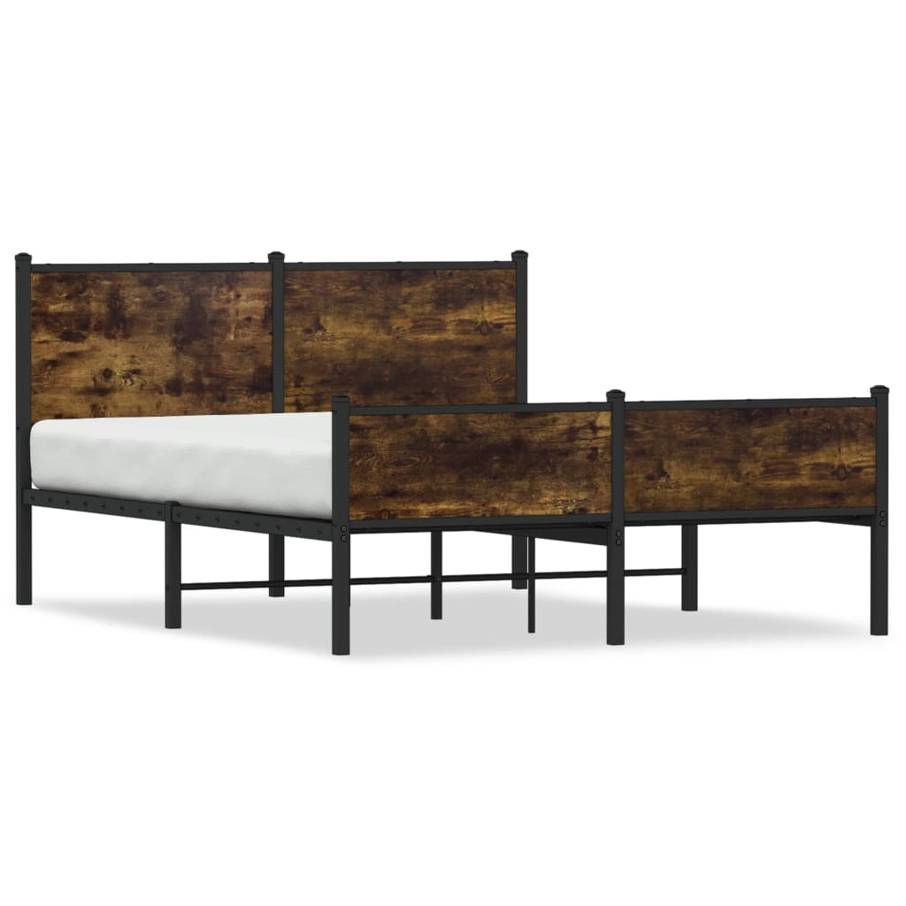 Bedframe zonder matras metaal gerookt eikenkleurig 137x190 cm is nu te koop bij PeponiXL, paradijselijk wonen!