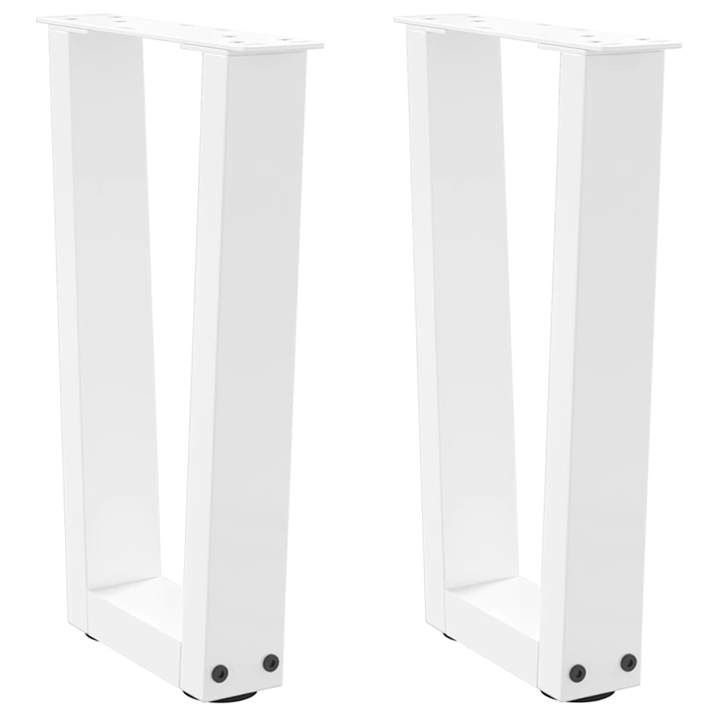 Salontafelpoten 2 st V-vormig 38x(42-43,3) cm staal wit is nu te koop bij PeponiXL, paradijselijk wonen!