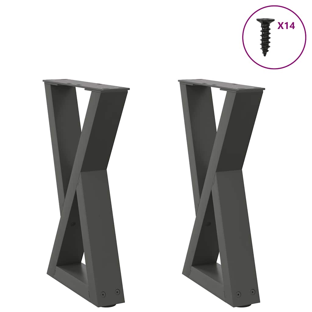 Salontafelpoten 2 st 28x(42-43,3) cm staal antraciet is nu te koop bij PeponiXL, paradijselijk wonen!