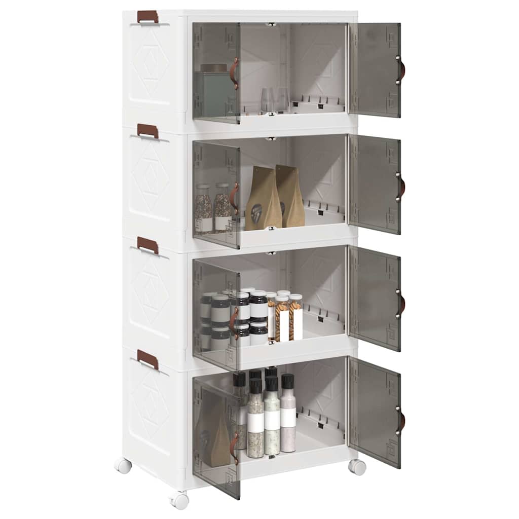 Opbergbox stapelbaar met wielen 4-laags 75 L 64x40x141,5 cm is nu te koop bij PeponiXL, paradijselijk wonen!