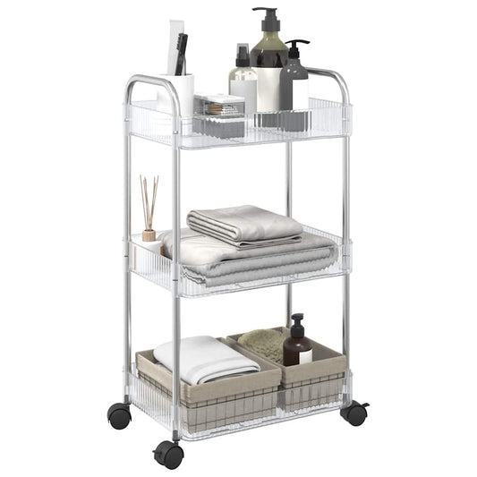 Opbergtrolley 3-laags 37x28x68 cm acryl transparant is nu te koop bij PeponiXL, paradijselijk wonen!
