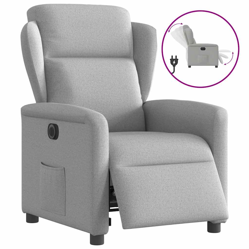 Fauteuil elektrisch verstelbaar stof wolk grijs is nu te koop bij PeponiXL, paradijselijk wonen!