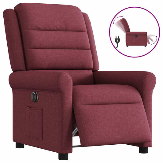 Fauteuil verstelbaar elektrisch stof wijnrood is nu te koop bij PeponiXL, paradijselijk wonen!