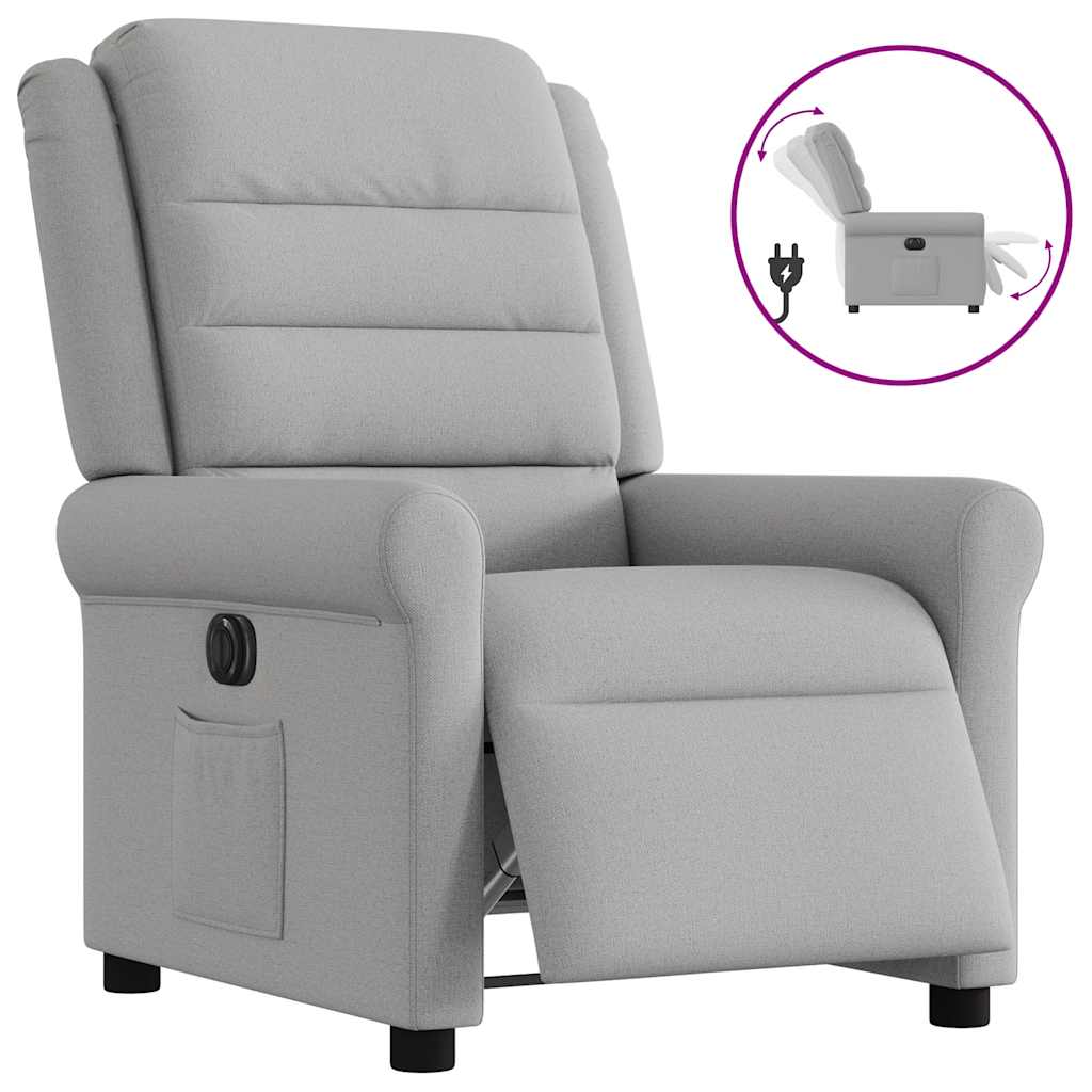 Fauteuil elektrisch verstelbaar stof wolk grijs is nu te koop bij PeponiXL, paradijselijk wonen!