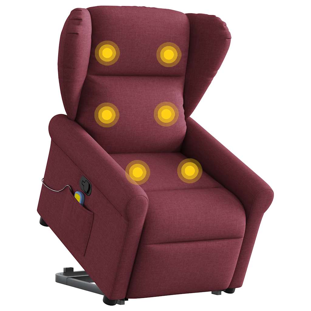 Sta-op-massagestoel verstelbaar stof wijnrood is nu te koop bij PeponiXL, paradijselijk wonen!