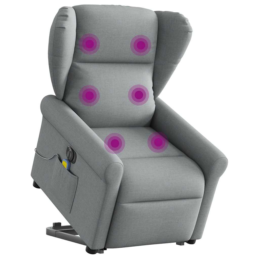 Sta-op-massagestoel elektrisch verstelbaar stof lichtgrijs is nu te koop bij PeponiXL, paradijselijk wonen!