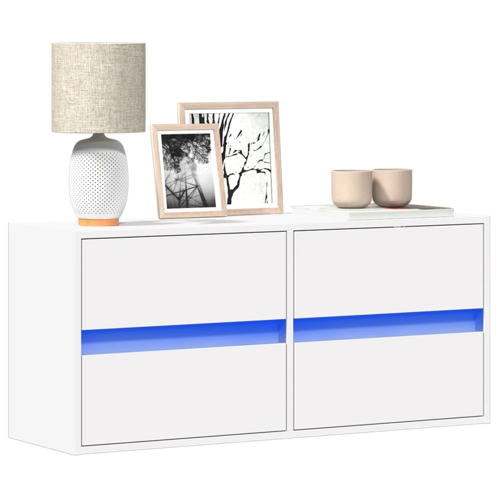 Tv-wandmeubel met LED-verlichting 100x31x45 cm wit is nu te koop bij PeponiXL, paradijselijk wonen!