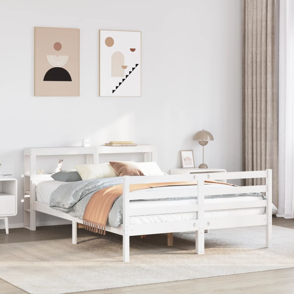 Bedframe met hoofdbord massief grenenhout 160x200 cm is nu te koop bij PeponiXL, paradijselijk wonen!