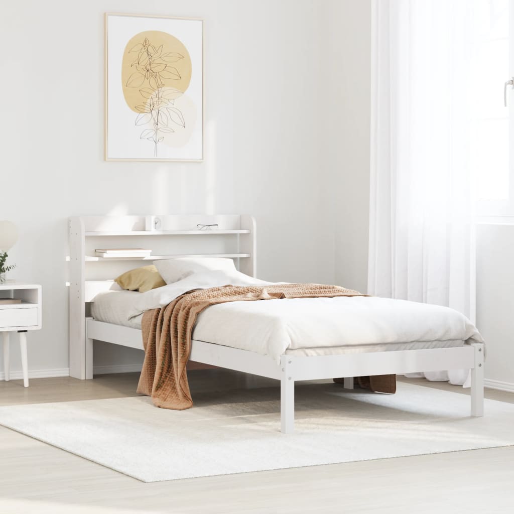 Bedframe zonder matras massief grenenhout wit 140x200 cm is nu te koop bij PeponiXL, paradijselijk wonen!