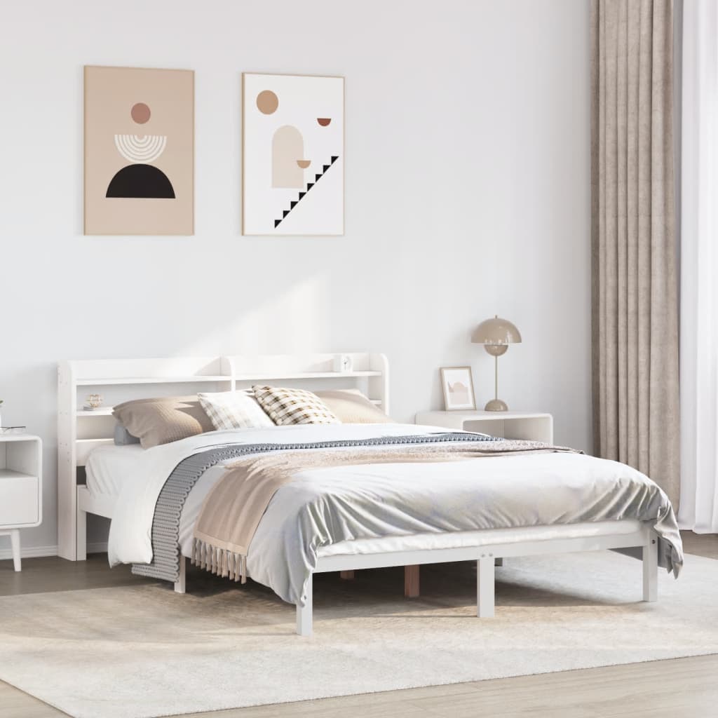 Bedframe zonder matras massief grenenhout wit 160x200 cm is nu te koop bij PeponiXL, paradijselijk wonen!