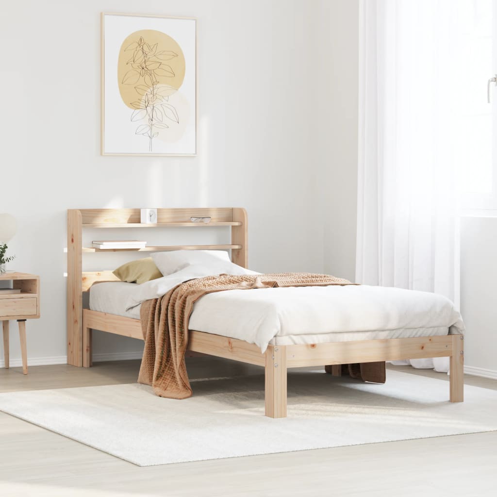 Bedframe met hoofdbord massief grenenhout 100x200 cm is nu te koop bij PeponiXL, paradijselijk wonen!