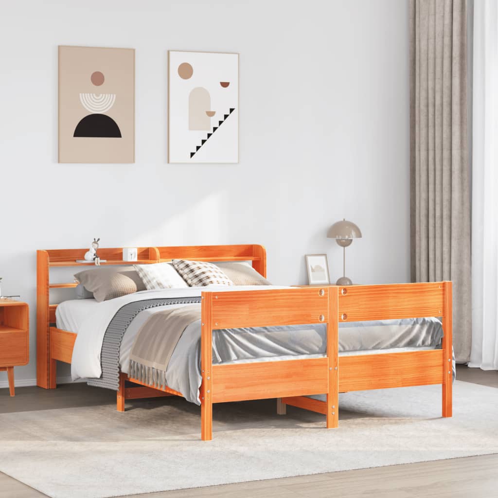 Bedframe zonder matras massief grenenhout wasbruin 120x190 cm is nu te koop bij PeponiXL, paradijselijk wonen!