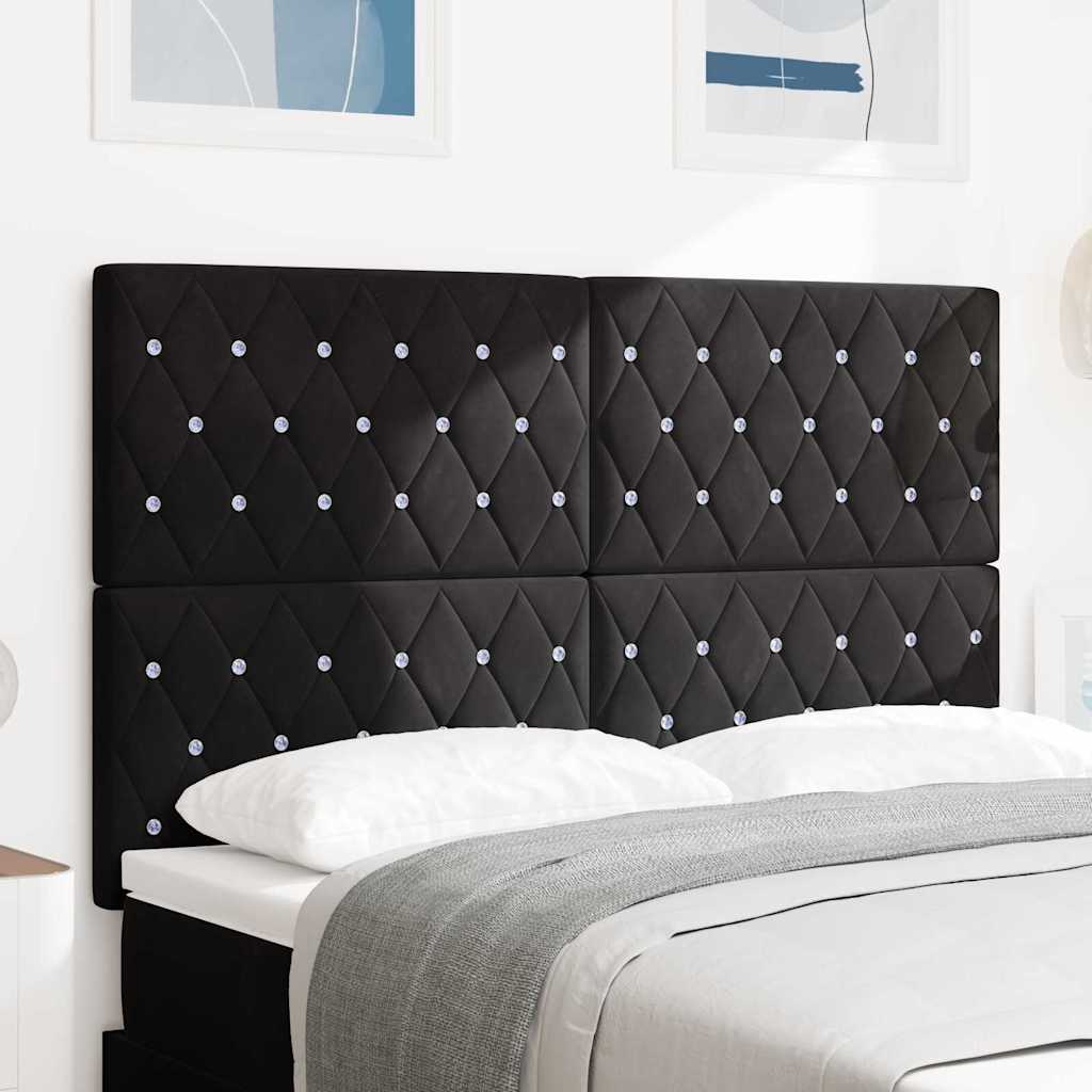 LED Hoofdbord met LED-stripverlichting Zwart 144 cm Fluweel is nu te koop bij PeponiXL, paradijselijk wonen!