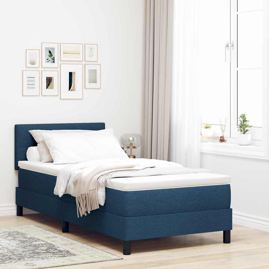 Boxspringbed met hoofdeinde Blauw 90 x 190 cm Stof is nu te koop bij PeponiXL, paradijselijk wonen!