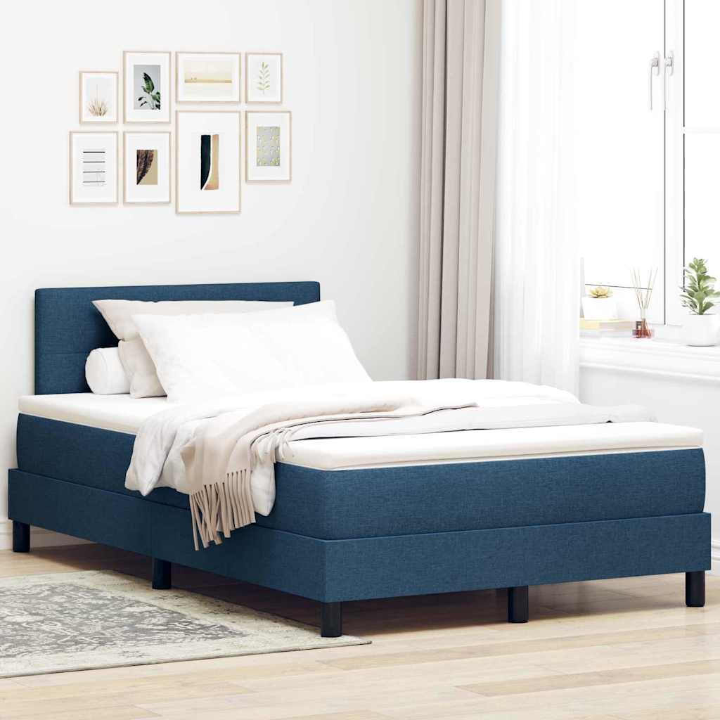 Boxspringbed met hoofdeinde Blauw 120 x 190 cm Stof is nu te koop bij PeponiXL, paradijselijk wonen!