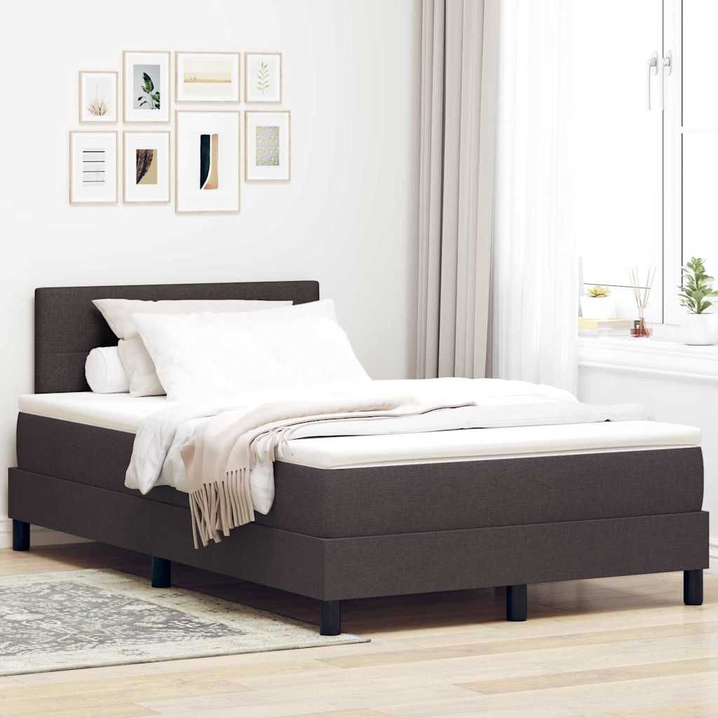Boxspringbed met hoofdeinde Donkerbruin 120 x 200 cm Stof is nu te koop bij PeponiXL, paradijselijk wonen!