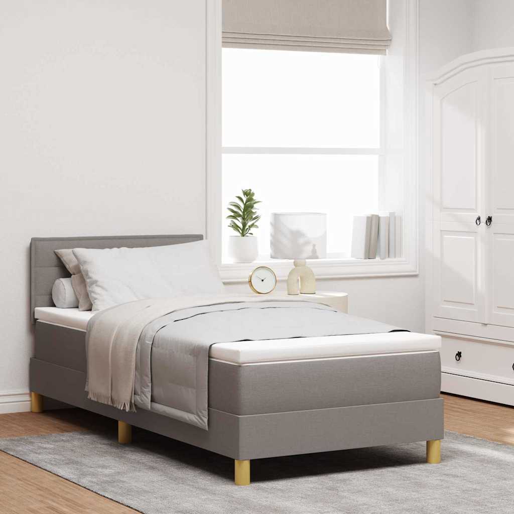 Boxspringbed met kussen met hoofdeinde Taupe 80 x 200 cm Stof is nu te koop bij PeponiXL, paradijselijk wonen!