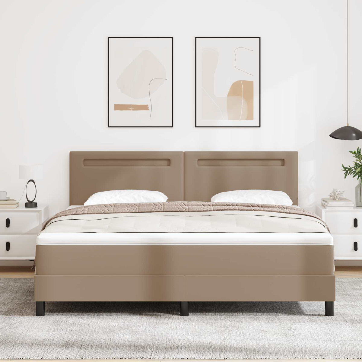 vidaXL Boxspringbed met matras Cappuccino 180 x 200 cm Kunstleer