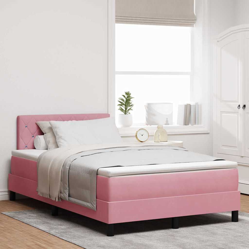 Boxspringbed met matras Roze 120 x 200 cm Fluweel is nu te koop bij PeponiXL, paradijselijk wonen!