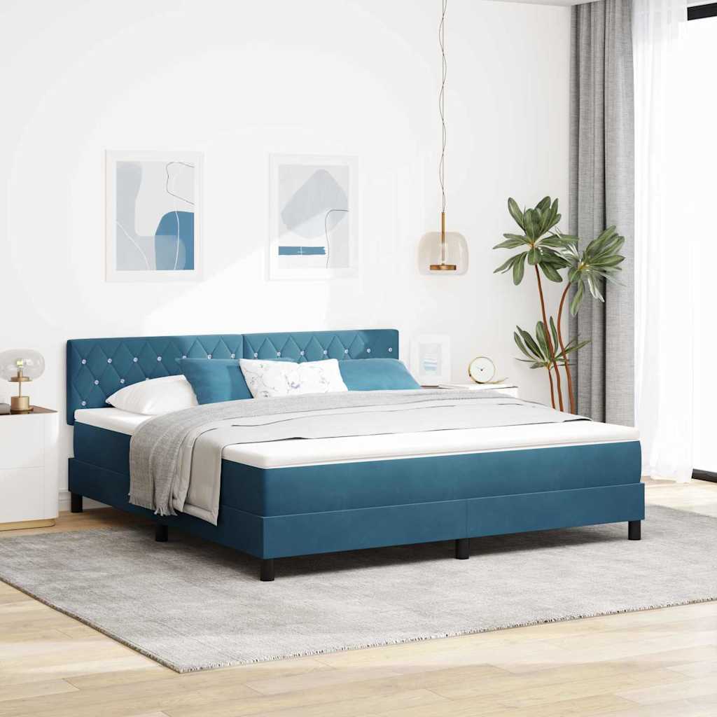 Boxspringbed met matras Donkerblauw 180 x 200 cm Fluweel is nu te koop bij PeponiXL, paradijselijk wonen!