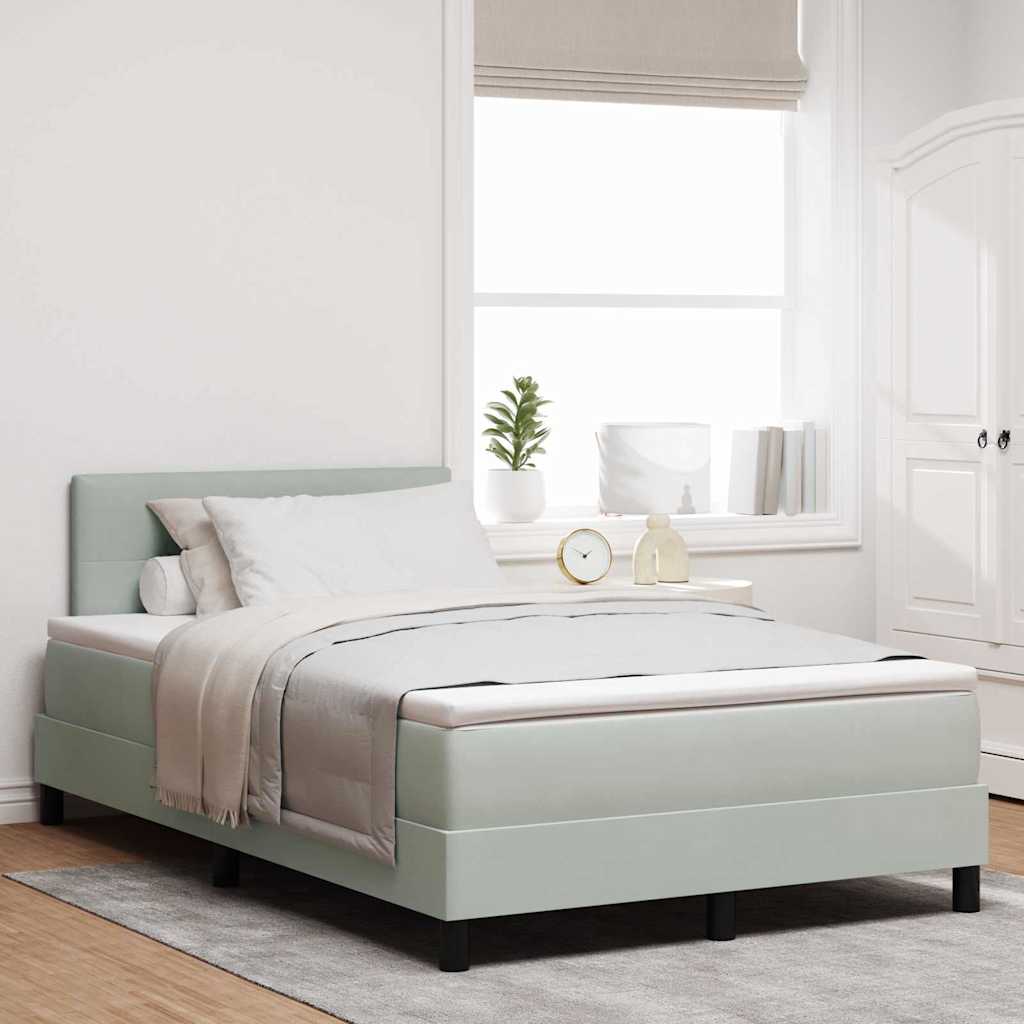 Boxspringbed met matras Lichtgrijs 120 x 190 cm Fluweel is nu te koop bij PeponiXL, paradijselijk wonen!
