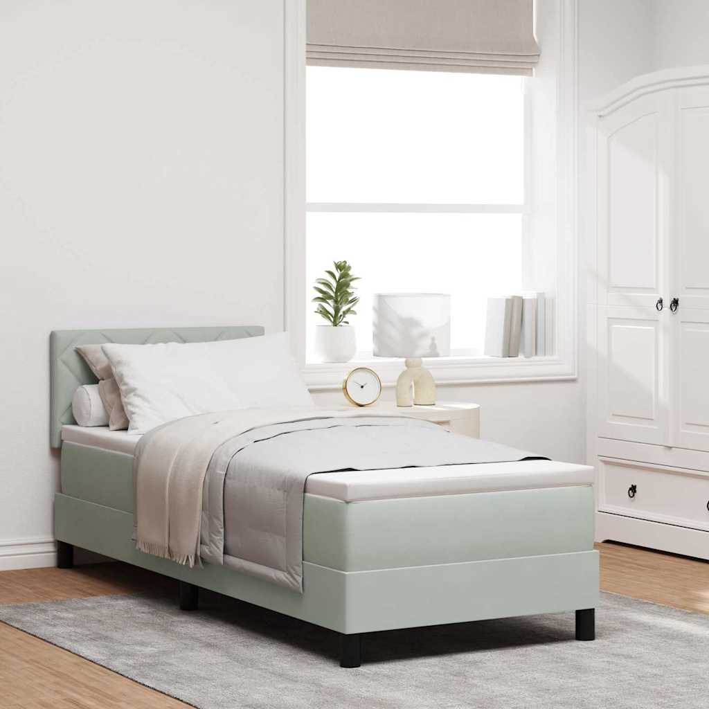 Boxspringbed met matras Lichtgrijs 80 x 200 cm Fluweel is nu te koop bij PeponiXL, paradijselijk wonen!