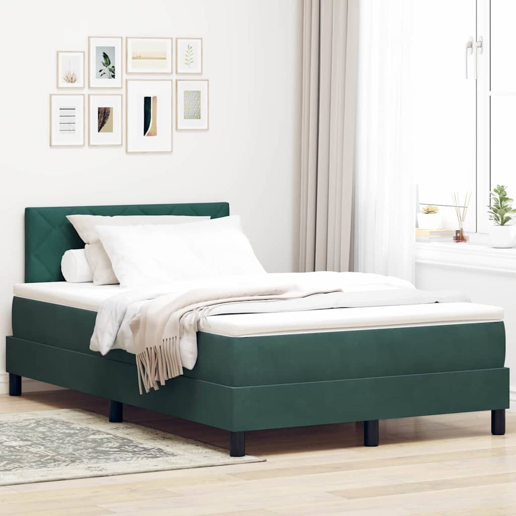 Boxspringbed met hoofdeinde Donkergroen 120 x 190 cm Fluweel is nu te koop bij PeponiXL, paradijselijk wonen!