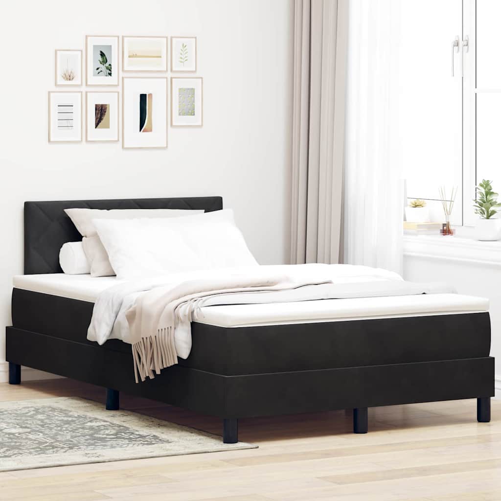 Boxspringbed met matras Zwart 120 x 200 cm Fluweel is nu te koop bij PeponiXL, paradijselijk wonen!