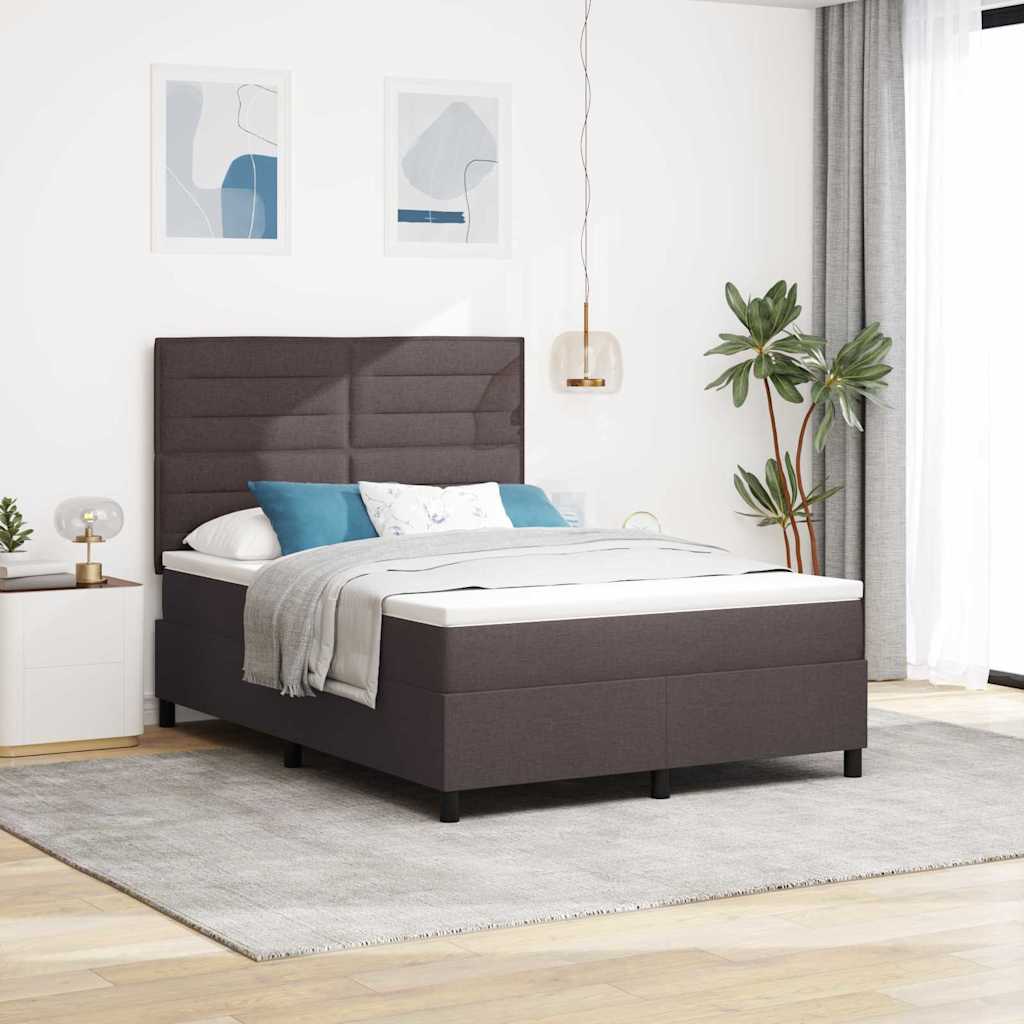 Boxspringbed met matras Donkerbruin 140 x 200 cm Stof is nu te koop bij PeponiXL, paradijselijk wonen!