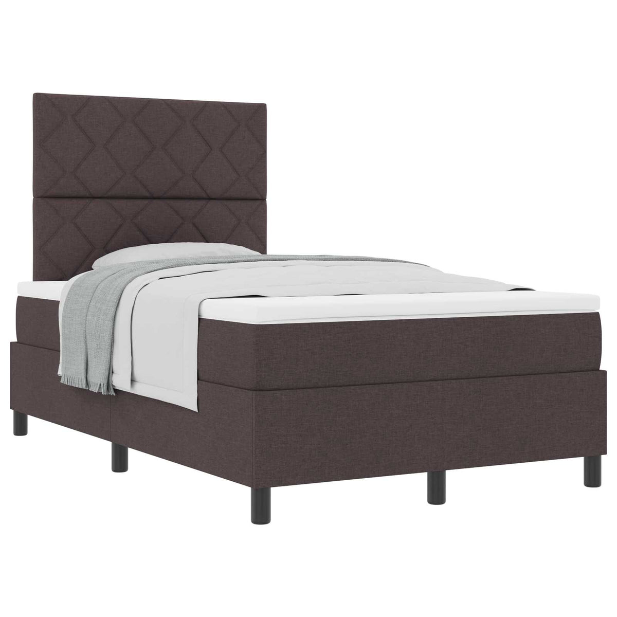 Boxspringbed met matras Donkerbruin 120 x 200 cm Stof is nu te koop bij PeponiXL, paradijselijk wonen!
