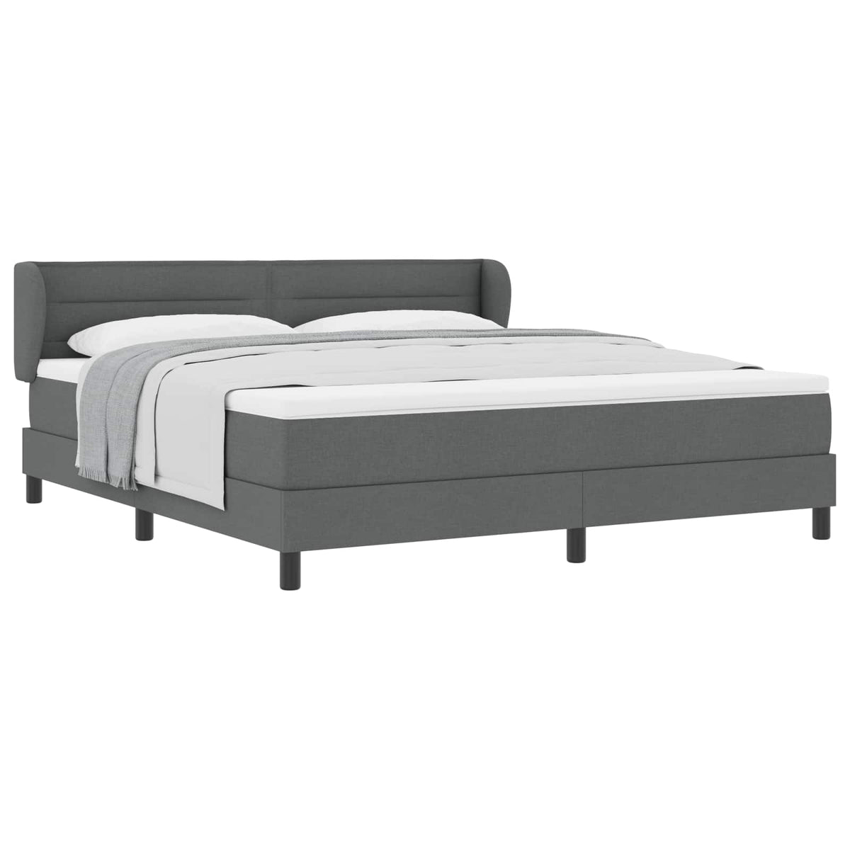 Boxspringbed met hoofdeinde Donkergrijs 180 x 200 cm Stof is nu te koop bij PeponiXL, paradijselijk wonen!